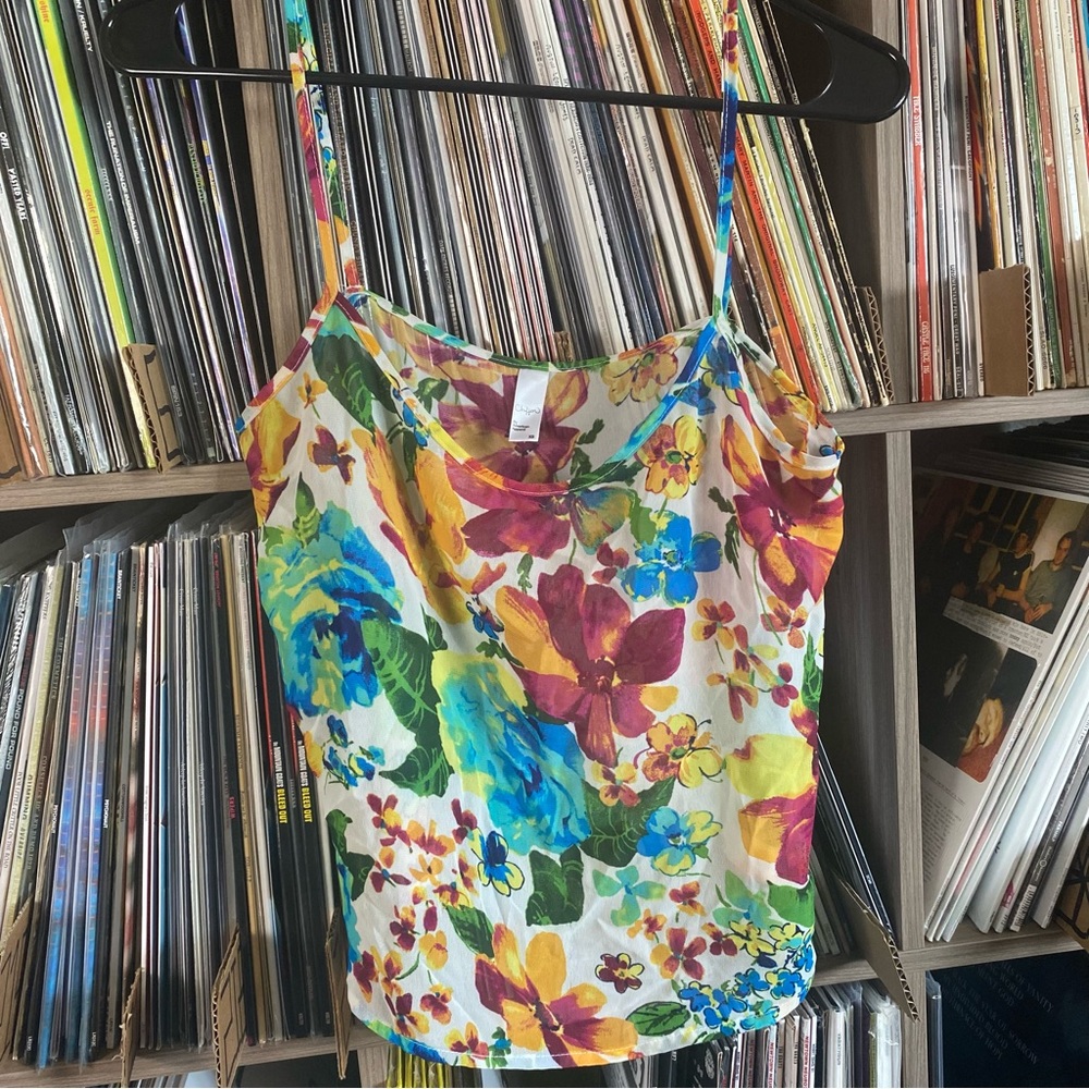AMERICAN APPAREL XS Floral Chiffon Top